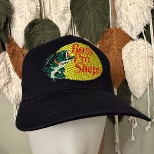 Bedazzled Bass Pro Shops Black Fishing Cap